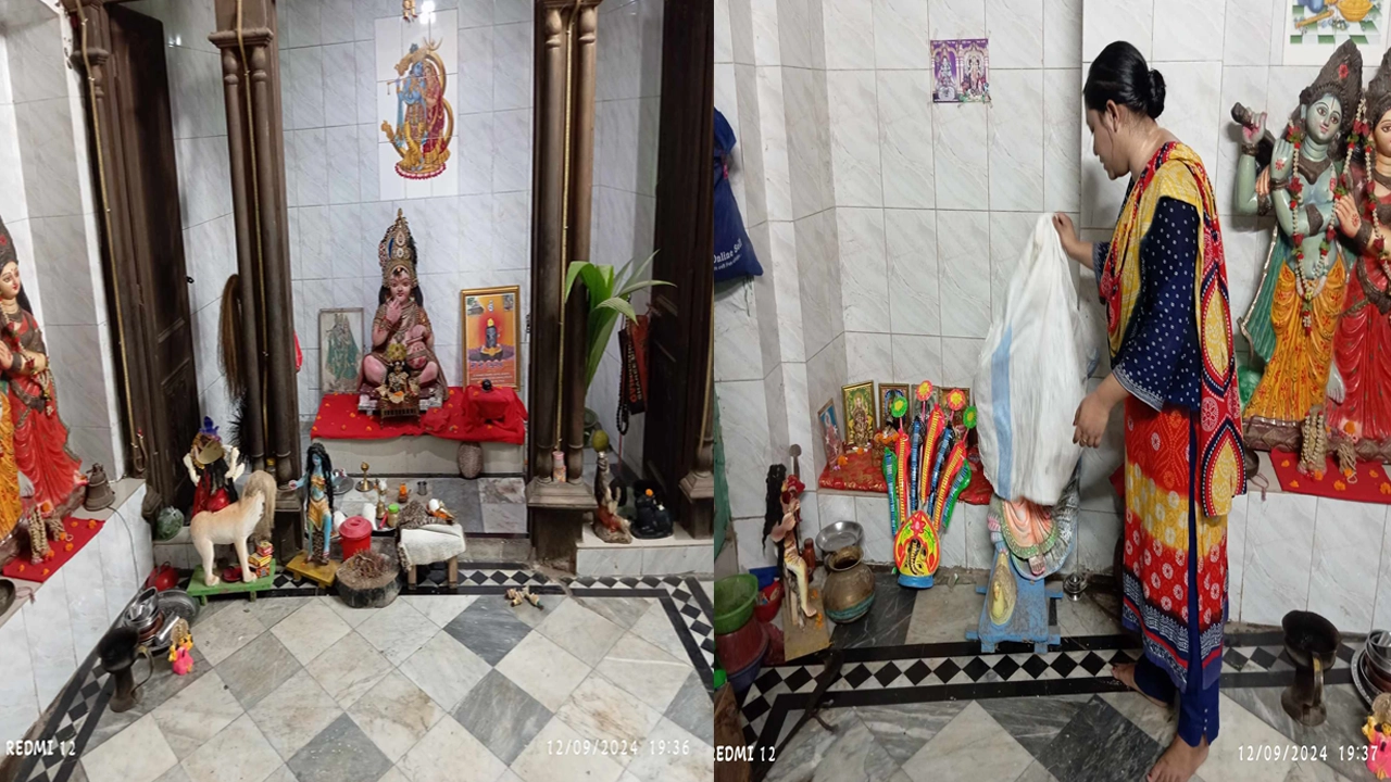 মন্দিরে প্রতিমা ভাঙচুর ও লুটপাট করেছে দুর্বৃত্তরা। ছবি : কালবেলা
