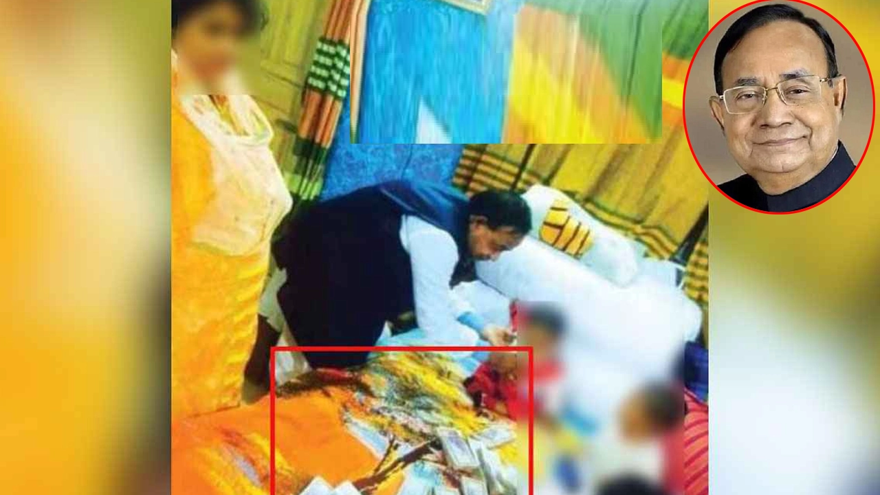 সাবেক রেলমন্ত্রী মুজিবুল হকের ভাইরাল হওয়া ছবি।