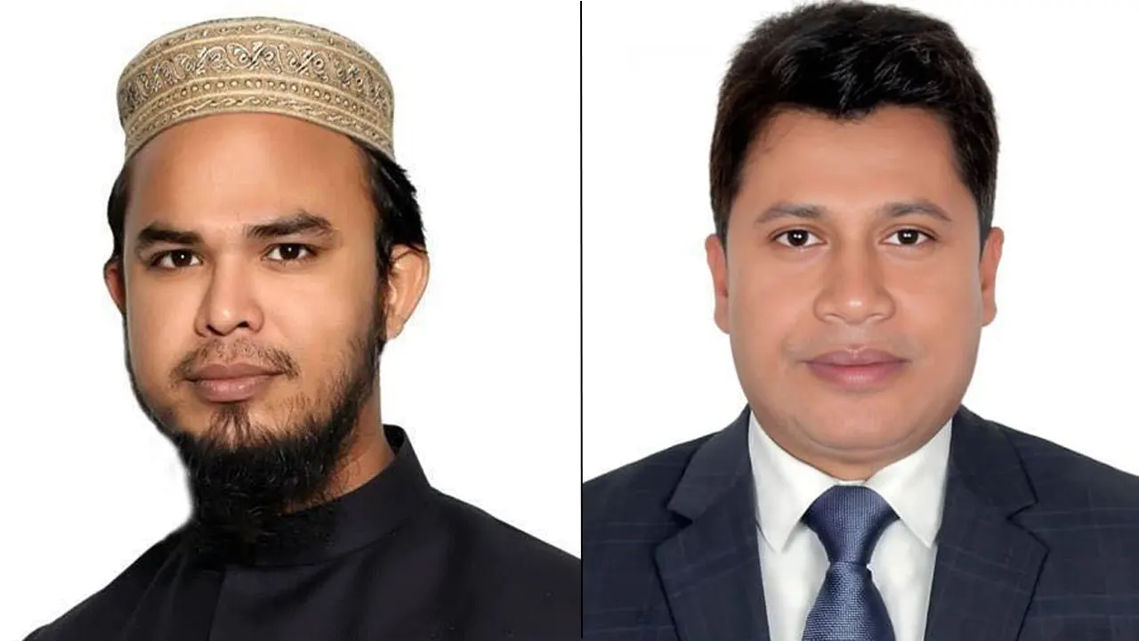সভাপতি বদরুদ্দোজা শুভ এবং সম্পাদক তৌছিফ আহমেদ। ছবি : কালবেলা