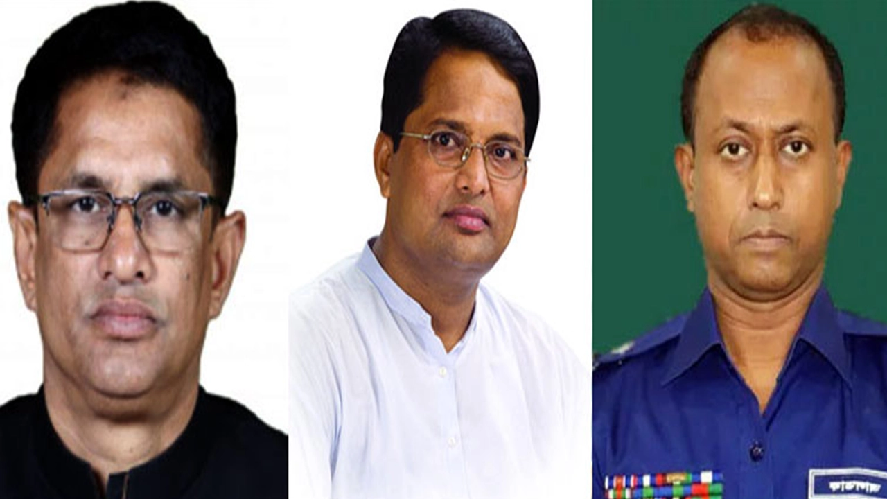 সাবেক সংসদ শফিকুল আজম খান চঞ্চল (বামে), নবী নেওয়াজ (মাঝে) ও সাবেক পুলিশ সুপার আলতাফ হোসেন (ডানে)। ছবি : সংগৃহীত