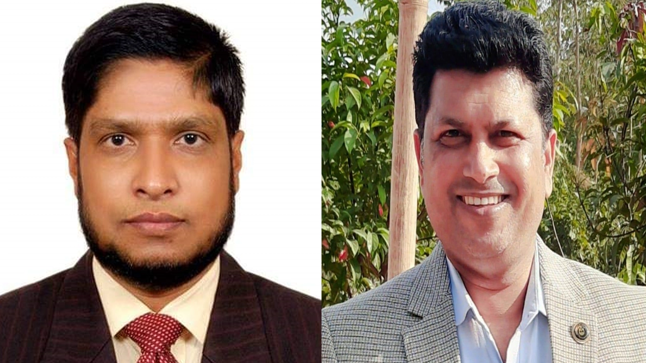 অধ্যাপক ড. মোহাম্মদ শামীম উদ্দিন খান (বামে) ও অধ্যাপক ড. কামাল উদ্দিন (ডানে)। ছবি : কালবেলা