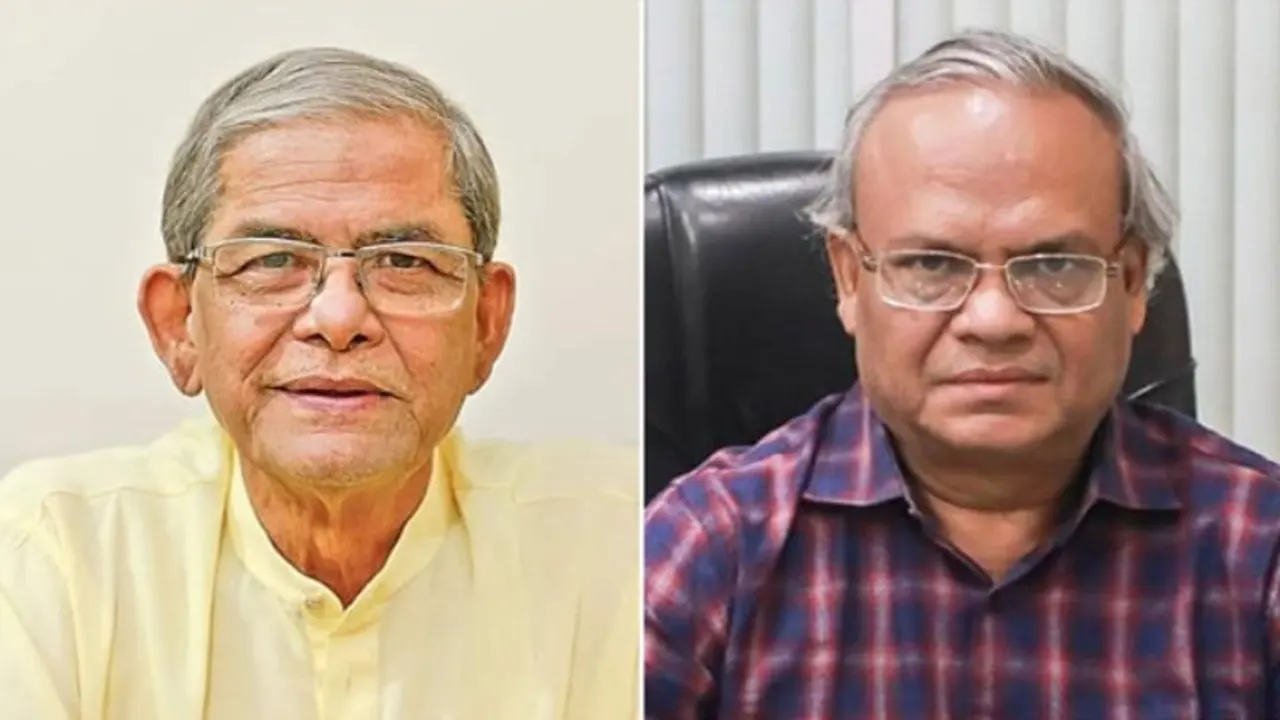 মির্জা ফখরুল ইসলাম আলমগীর ও রুহুল কবির রিজভী। ছবি : সংগৃহীত
