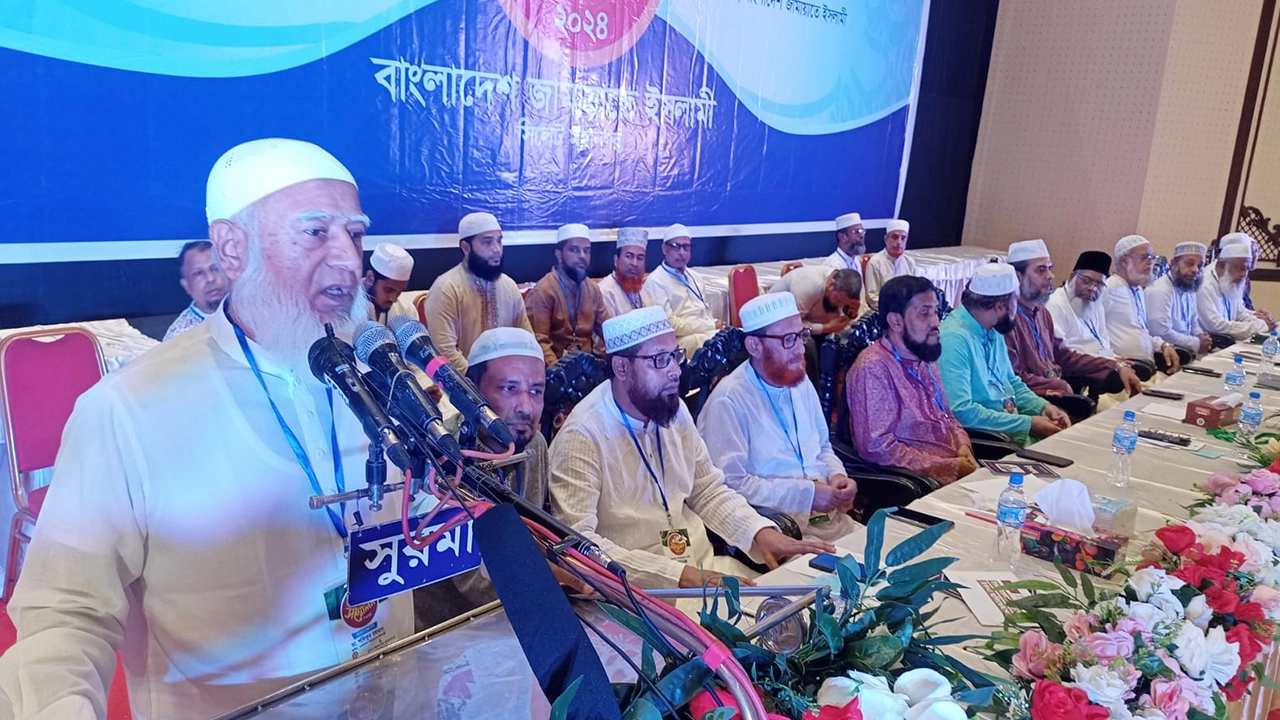 সিলেটে কর্মী সম্মেলনে বক্তব্য দেন জামায়াতের আমির ডা. শফিকুর রহমান। ছবি : কালবেলা