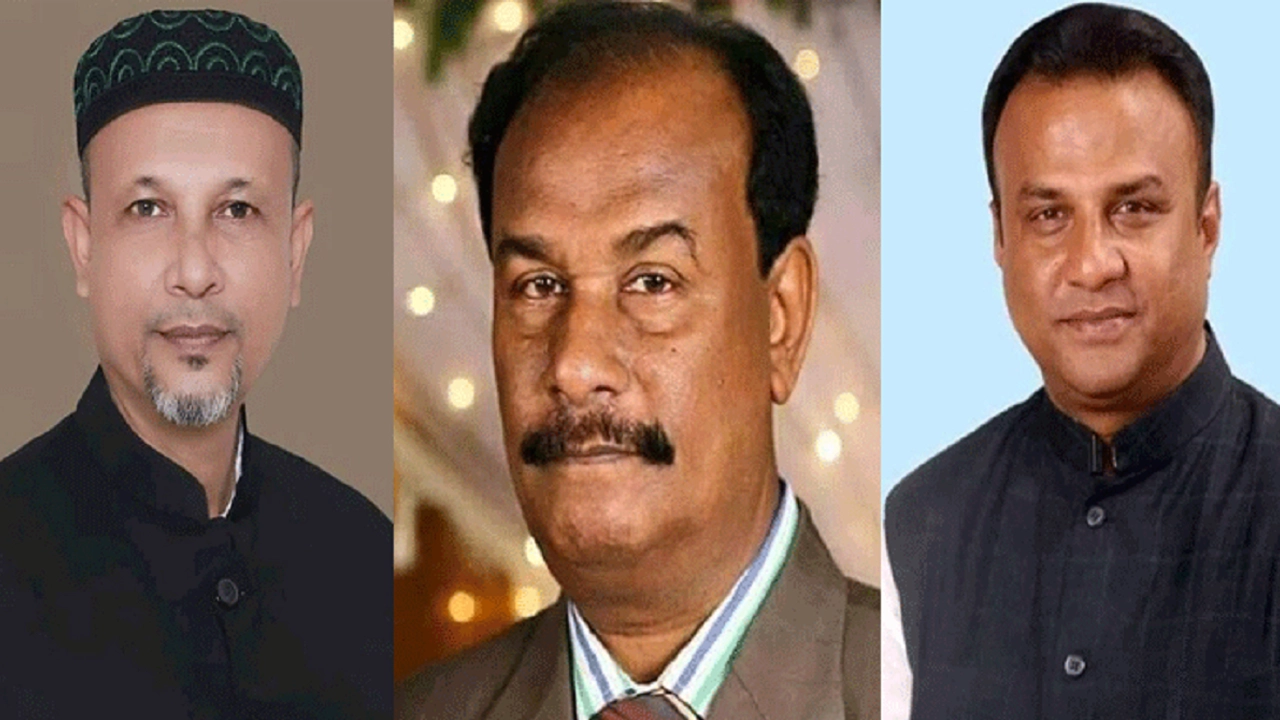 শওকত হাচানুর রহমান, মাঝে আবুল কালাম আজাদ ও ডানে শাহীন চাকলাদার। ছবি : সংগৃহীত