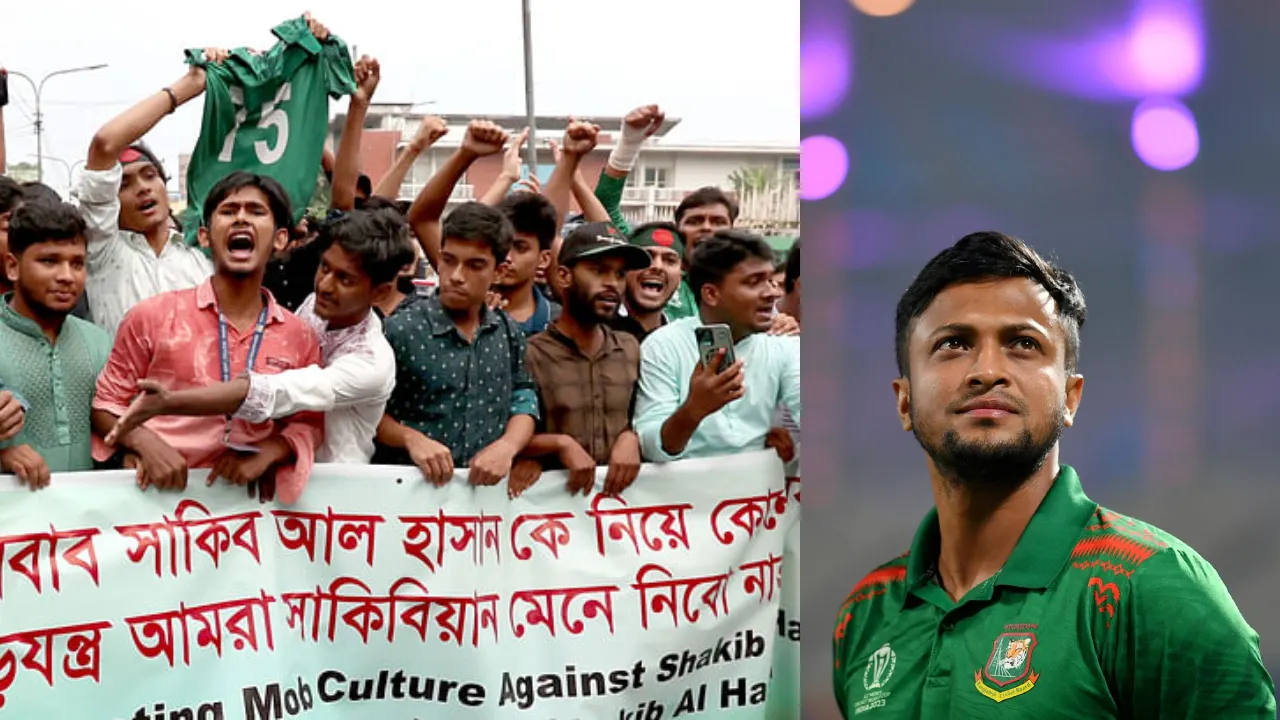মিরপুরে সাকিব ভক্তরা আন্দোলন করেছে। ছবি : সংগৃহীত
