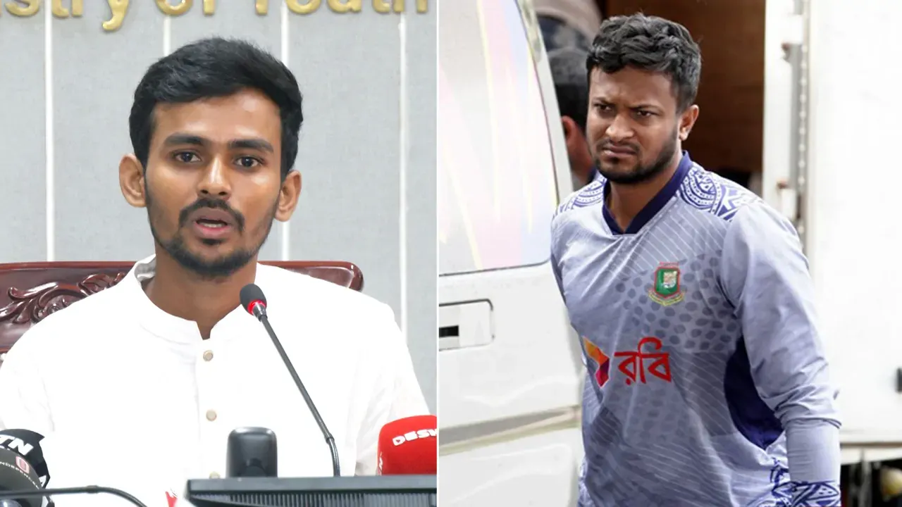 আসিফ মাহমুদ ও সাকিব আল হাসান। ছবি : সংগৃহীত