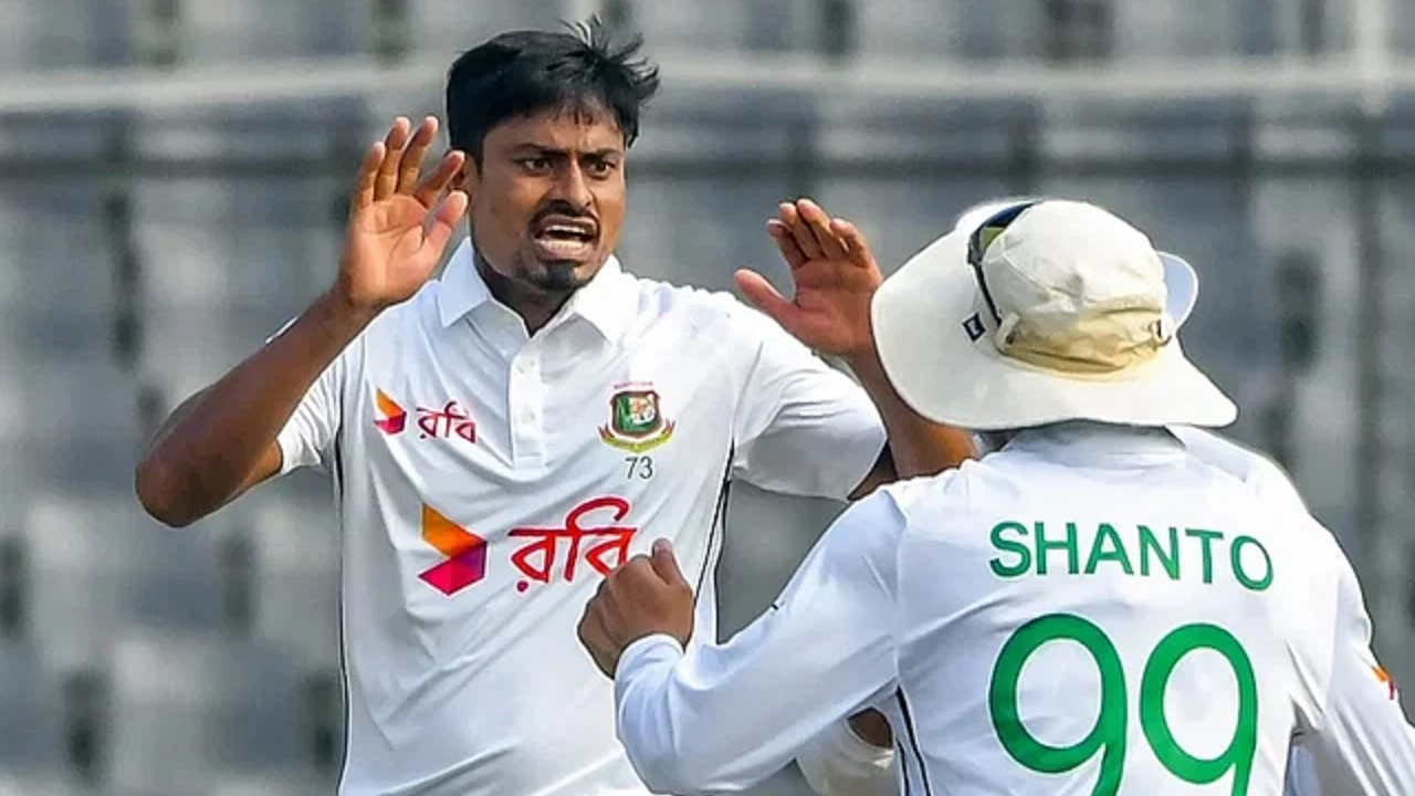 মিরপুর টেস্টের প্রথম দিনে তাইজুল ইসলাম ৫ উইকেট নিয়েছেন। ছবি : সংগৃহীত