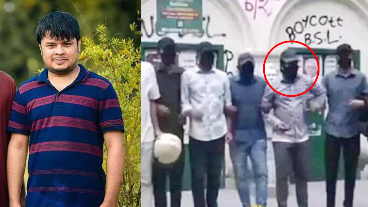 ঢাবিতে মুখোশ পরে মিছিলের ঘটনায় গ্রেপ্তার ছাত্রলীগ নেতা ইয়াজ আল রিয়াদ। ছবি : কালবেলা