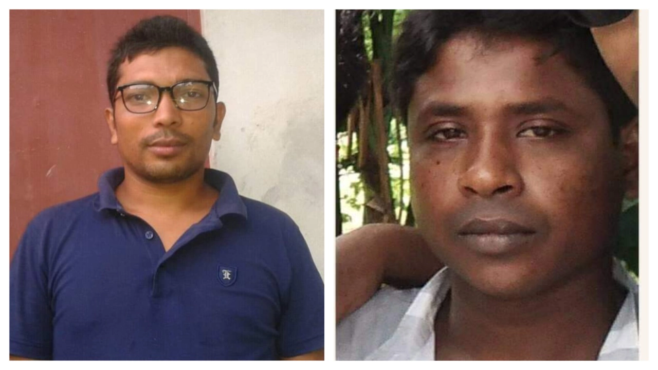 ছাত্রদল নেতা মেহেদী হাসান রনি (বাঁয়ে) ও তপু সরকার (ডানে)। ছবি : কালবেলা