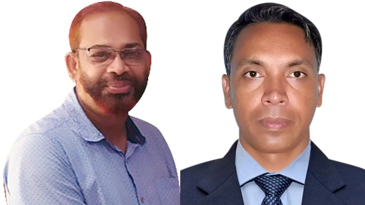 আহ্বায়ক এম এ জিন্নাহ (বাঁয়ে) ও সদস্য সচিব জাকির হোসেন সরদার (ডানে)। ছবি : কালবেলা