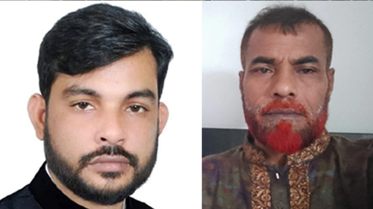 গ্রেপ্তার তিনজনের মধ্যে শেখ সেলিম রেজা (বাঁয়ে) ও আলম শেখ। ছবি : কালবেলা