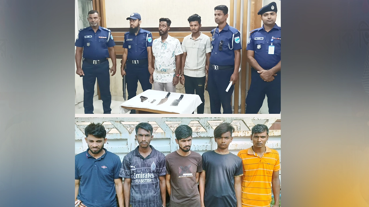 নরসিংদীতে ৭ ডাকাত গ্রেপ্তার। ছবি : কালবেলা