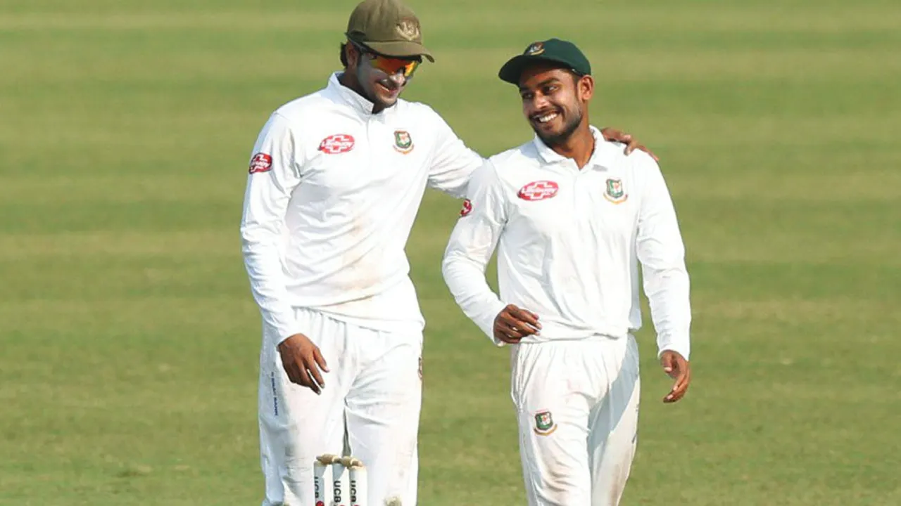 সাকিব আল হাসান ও মেহেদী হাসান মিরাজ। ছবি : সংগৃহীত