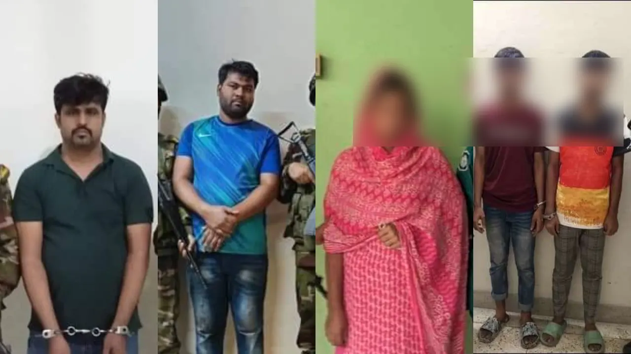 সেনাবাহিনীর অভিযানে গ্রেপ্তারকৃত ৫ আসামি। ছবি : সংগ্রহীত