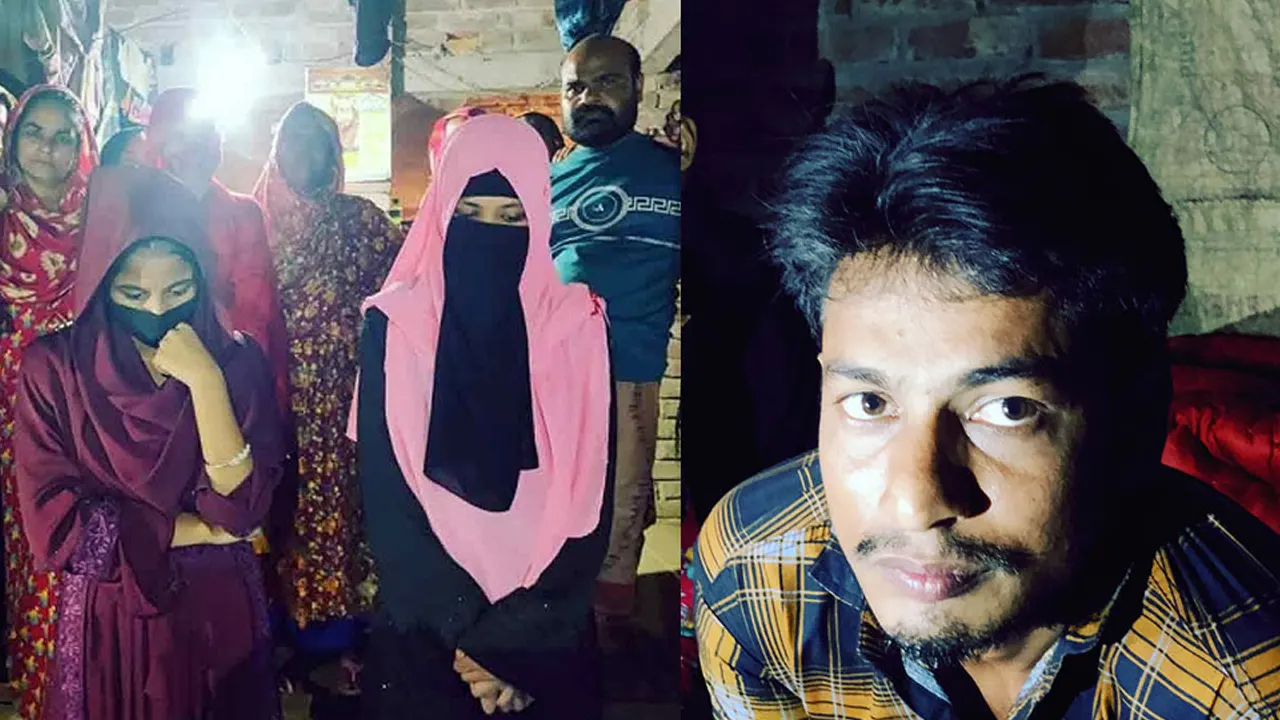 বাঁ থেকে- অনশনে দুই তরুণী ও শাহীন। ছবি : কালবেলা