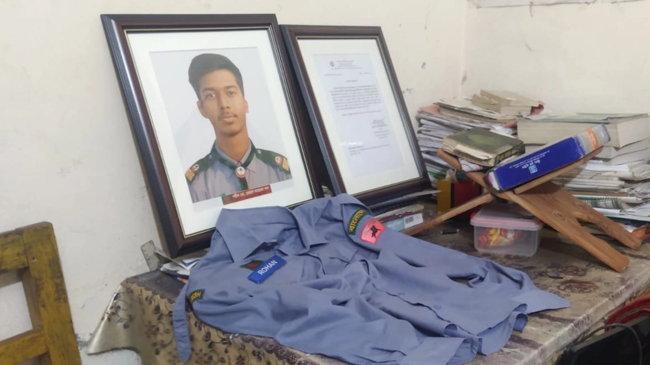 সেনাবাহিনীতে যোগদানের ইচ্ছা থেকেই রোহান বাংলাদেশ স্কাউটসে যোগ দিয়েছিল। ছবি : বাসস