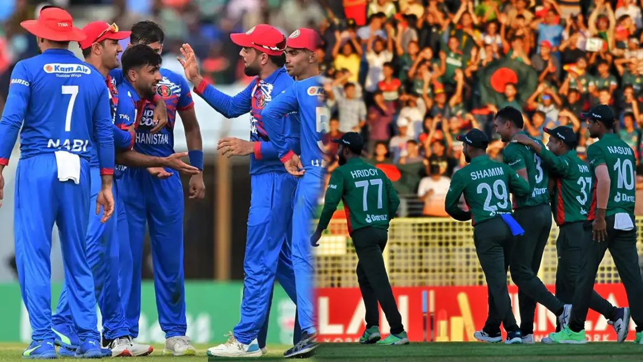 আফগানিস্তান ও বাংলাদেশের ক্রিকেট দলের সদস্যরা। ছবি : সংগৃহীত