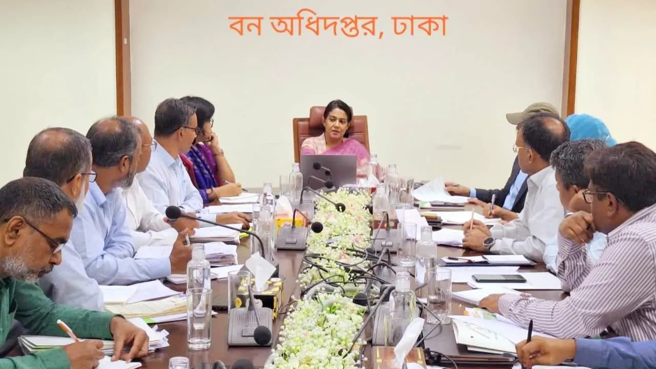 রাজধানীর আগারগাঁও বন অধিদপ্তরে অনুষ্ঠিত এক বিশেষ সভায় বক্তব্য দেন উপদেষ্টা সৈয়দা রিজওয়ানা হাসান। ছবি : সংগৃহীত
