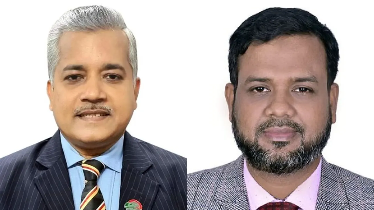 বাঁয়ে ডক্টর জামিল আহমেদ, ডানে মোহাম্মদ আমিনুল ইসলাম। ছবি : সংগৃহীত