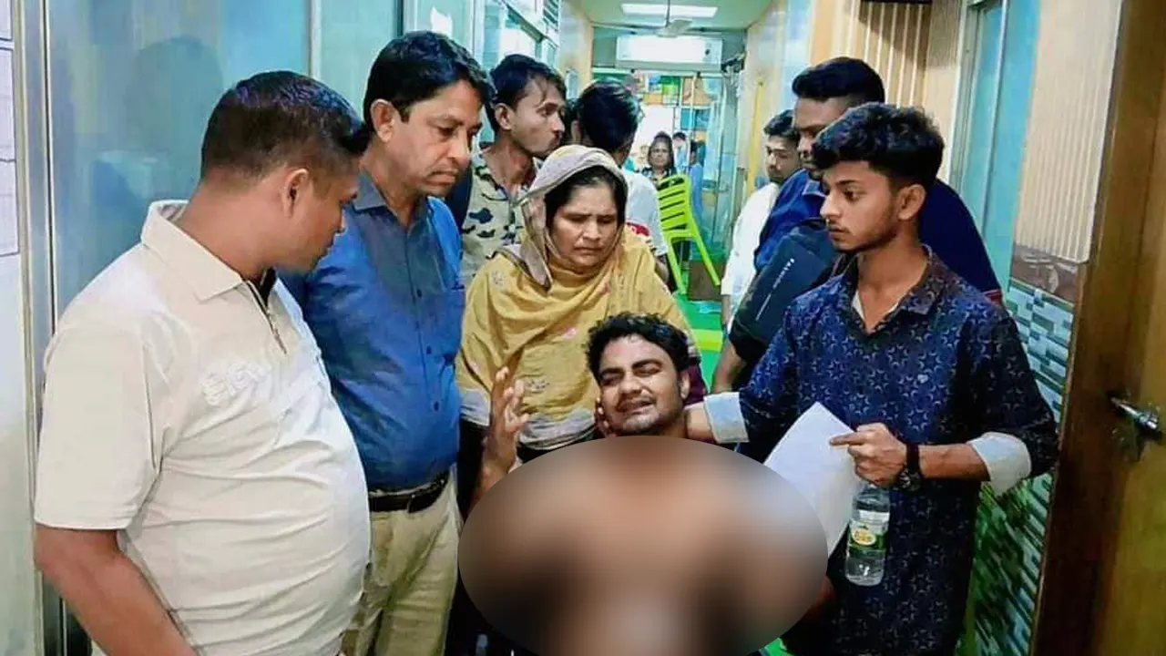 আহত সাংবাদিক জাহাঙ্গীর মাহমুদ। ছবি : কালবেলা