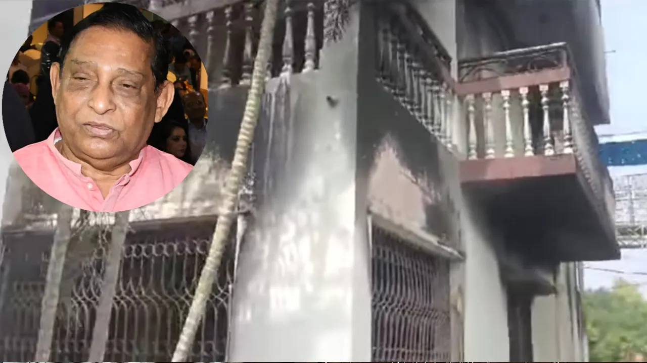 মায়া চৌধুরীর বাড়ির দুটি ভবনে ভাঙচুর, লুটপাট ও আগুন দেওয়া হয়। ছবি : কালবেলা