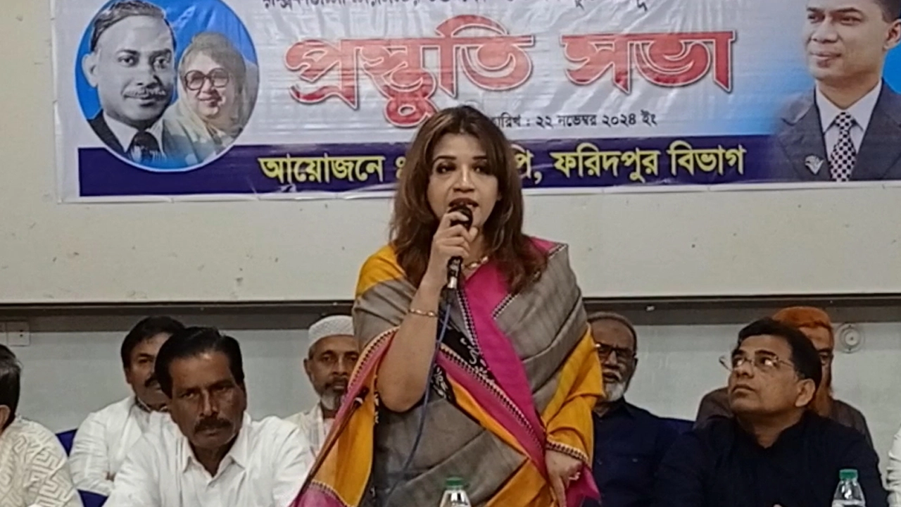 ফরিদপুরে প্রস্তুতি সভায় শামা ওবায়েদ। ছবি : কালবেলা