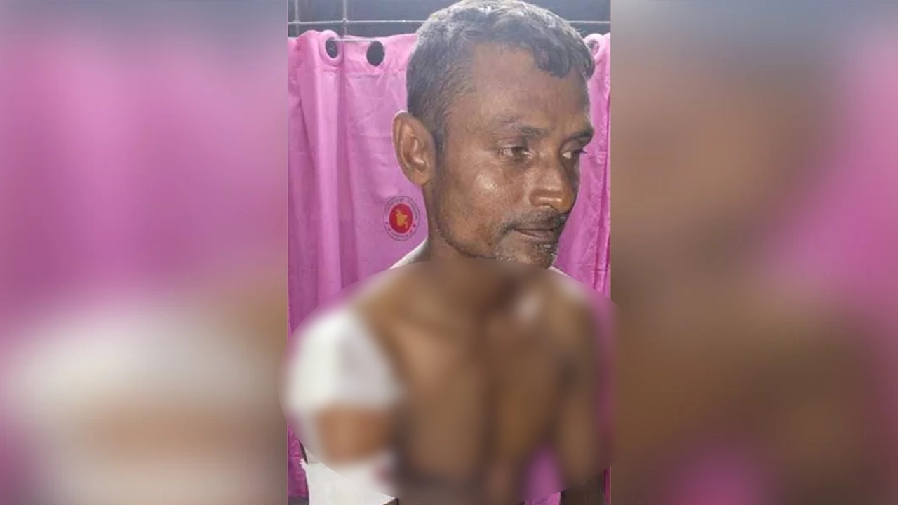 গুলিবিদ্ধ জেলে মোহাম্মদ এরশাদ। ছবি : সংগৃহীত