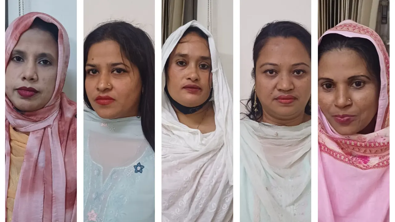 গ্রেপ্তার হওয়া মহিলা আওয়ামী লীগের পাঁচ নেত্রী। ছবি : সংগৃহীত