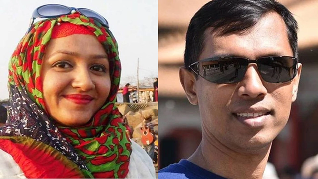 মাহমুদা খানম মিতু ও সাবেক এসপি বাবুল আক্তার। ছবি : সংগৃহীত
