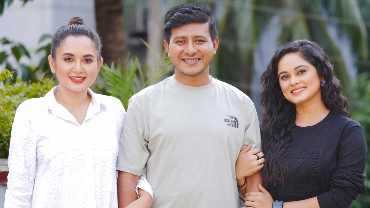 অভিনেত্রী তানিয়া বৃষ্টি, অভিনেতা শামীম হাসান সরকার ও অভিনেত্রী সামান্তা পারভেজ। ছবি: সংগৃহীত
