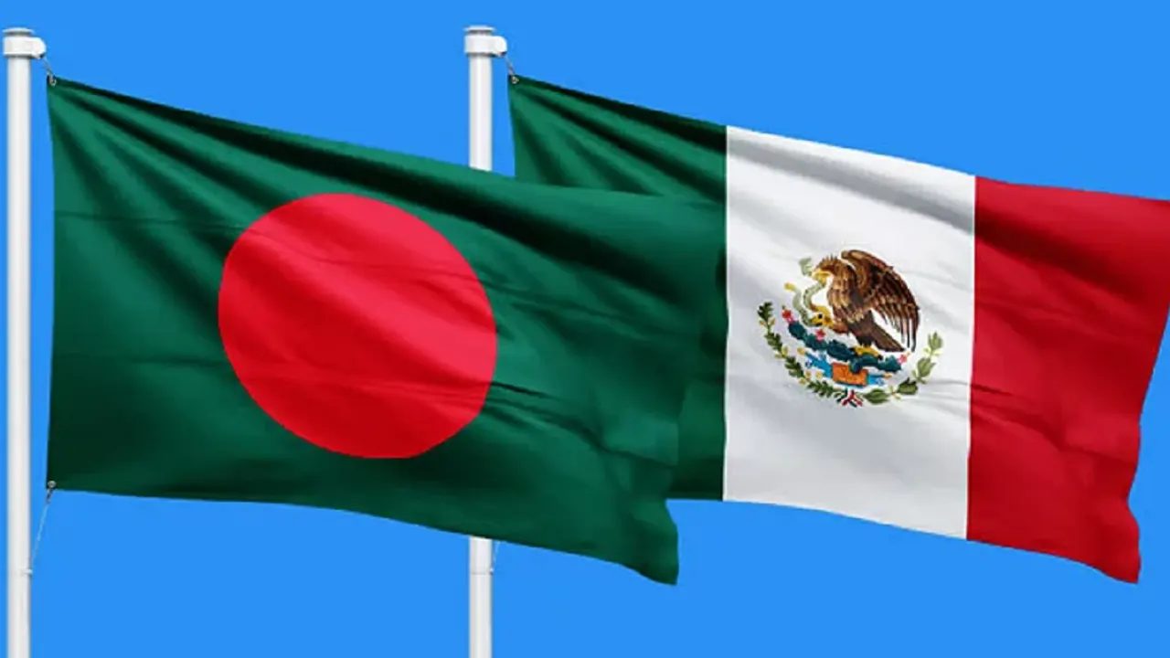 বাংলাদেশ ও মেক্সিকোর পতাকা। ছবি : সংগৃহীত
