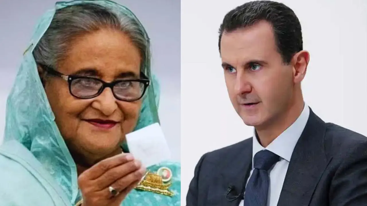 বাংলাদেশের সাবেক প্রধানমন্ত্রী শেখ হাসিনা ও সিরিয়ার প্রেসিডেন্ট বাশার আল আসাদ। ছবি : প্রতীকী