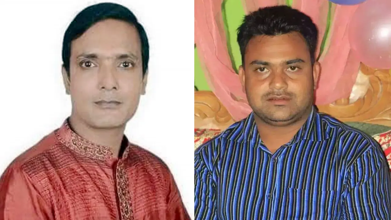 বাঁ থেকে- গ্রেপ্তার মুহিবুল ইসলাম আজাদ ও গুলজার আহমদ। ছবি : সংগৃহীত