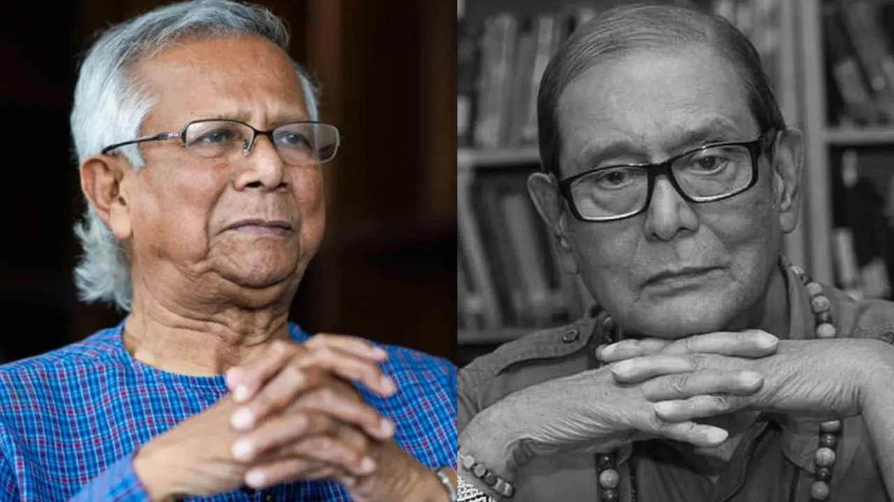 বাঁ থেকে ড. মুহাম্মদ ইউনূস ও হেলাল হাফিজ। ছবি : সংগৃহীত
