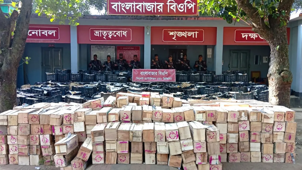 জব্দ পণ্যের একাংশ। ছবি : কালবেলা