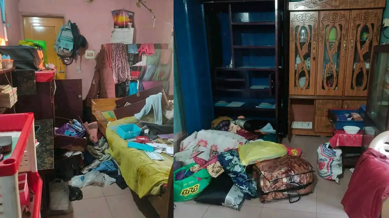 চুরির পর ঘরের অবস্থা। ছবি : কালবেলা