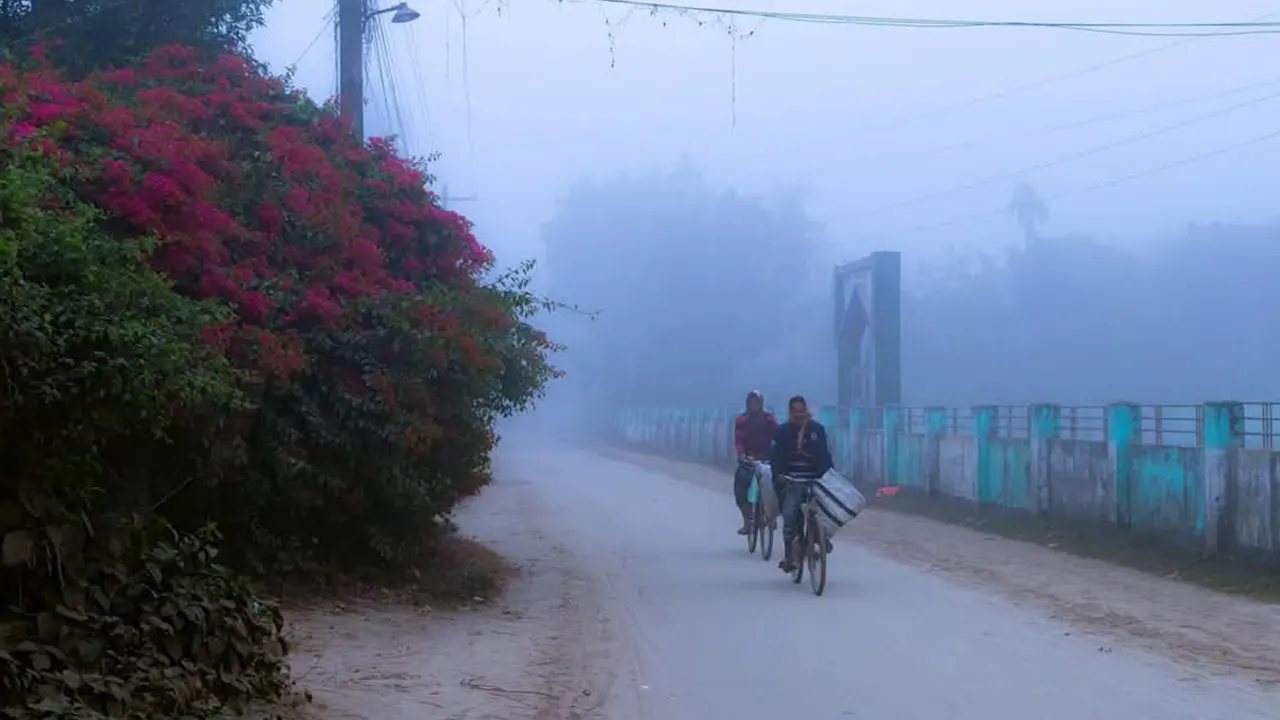 দিনাজপুরের শীতের সকাল। ছবি : কালবেলা