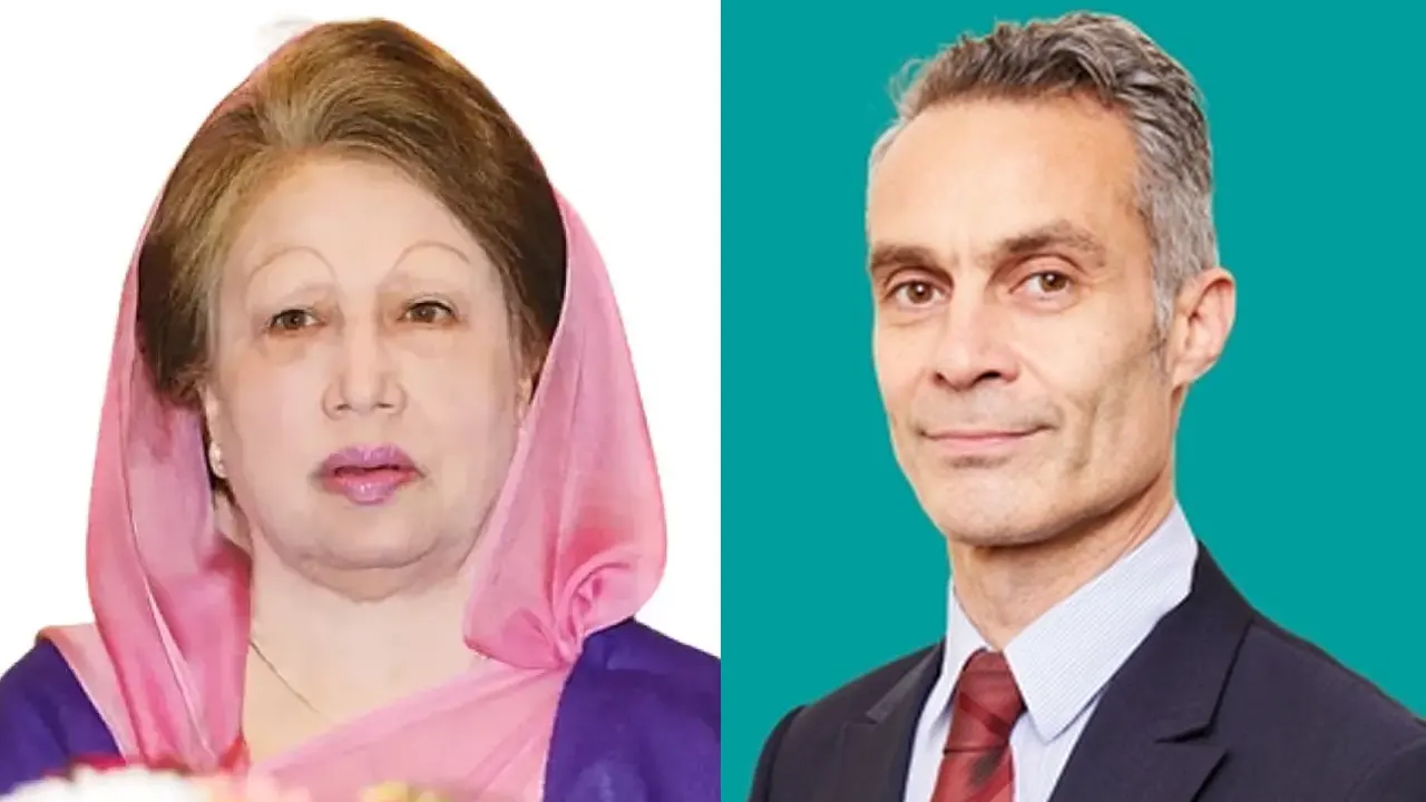 বিএনপি চেয়ারপারসন খালেদা জিয়া ও অধ্যাপক জন প্যাট্রিক কেনেডি। ছবি : সংগৃহীত