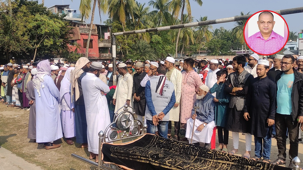 কাউন্সিলর গোলাম রব্বানি টিপুর জানাজায় আগত মুসল্লিরা। ছবি : কালবেলা