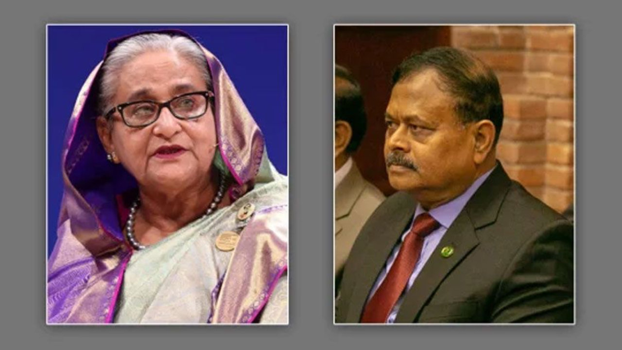 শেখ হাসিনা ও জেনারেল আজিজ আহমেদ। ছবি : সংগৃহীত