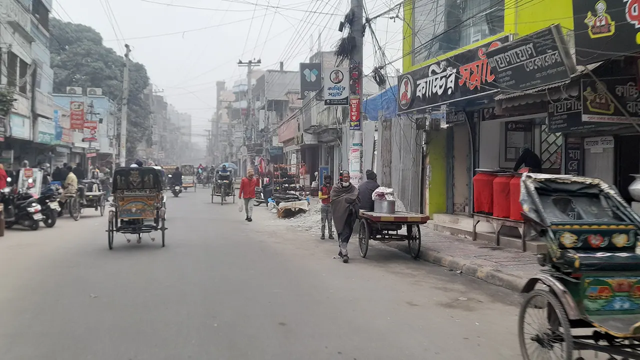 সিরাজগঞ্জে শীতের সকাল। ছবি : কালবেলা