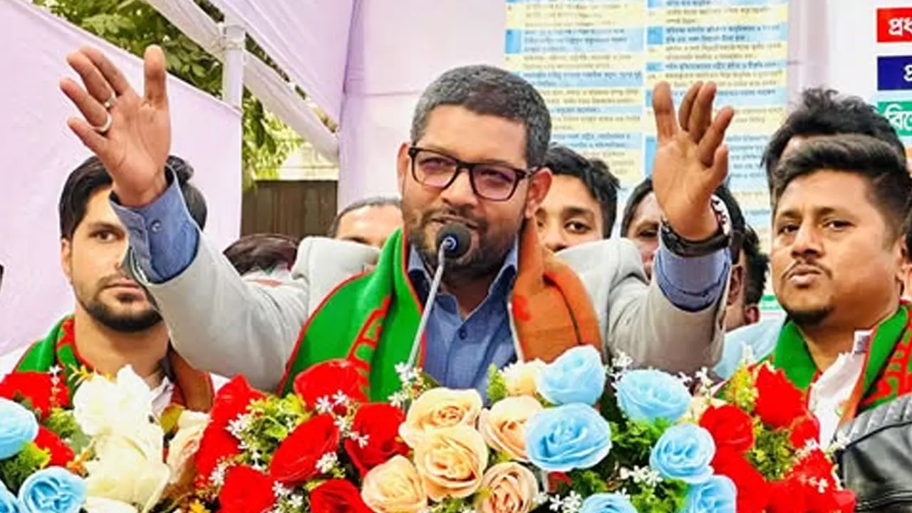 ২০নং ওয়ার্ড যুবদলের কর্মিসভায় বক্তব্য দিচ্ছেন শরিফ উদ্দিন জুয়েল। ছবি : কালবেলা