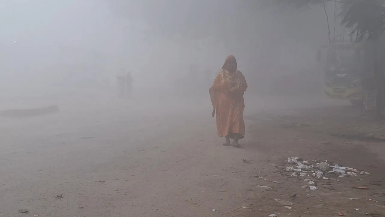 কুয়াশায় ঘেরা পঞ্চগড়। ছবি : কালবেলা