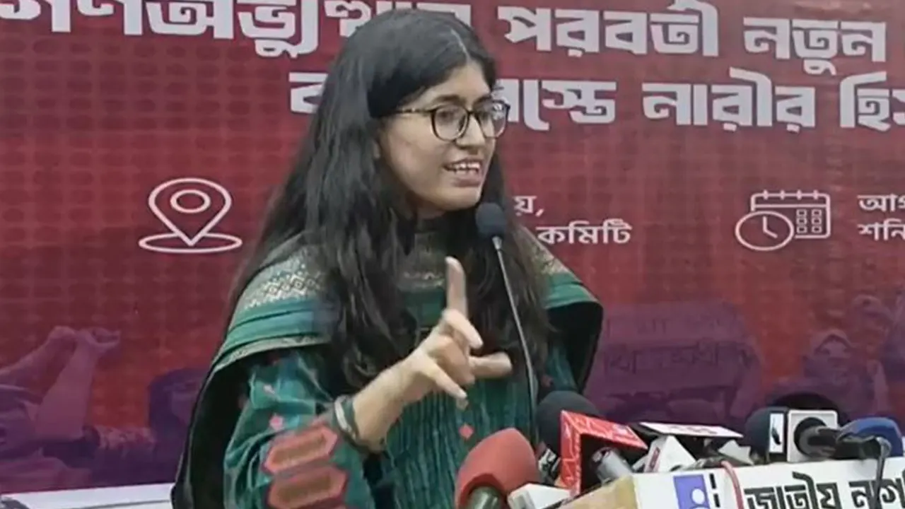 বৈষম্যবিরোধী ছাত্র আন্দোলনের মুখপাত্র উমামা ফাতেমা। ছবি : ভিডিও থেকে নেওয়া