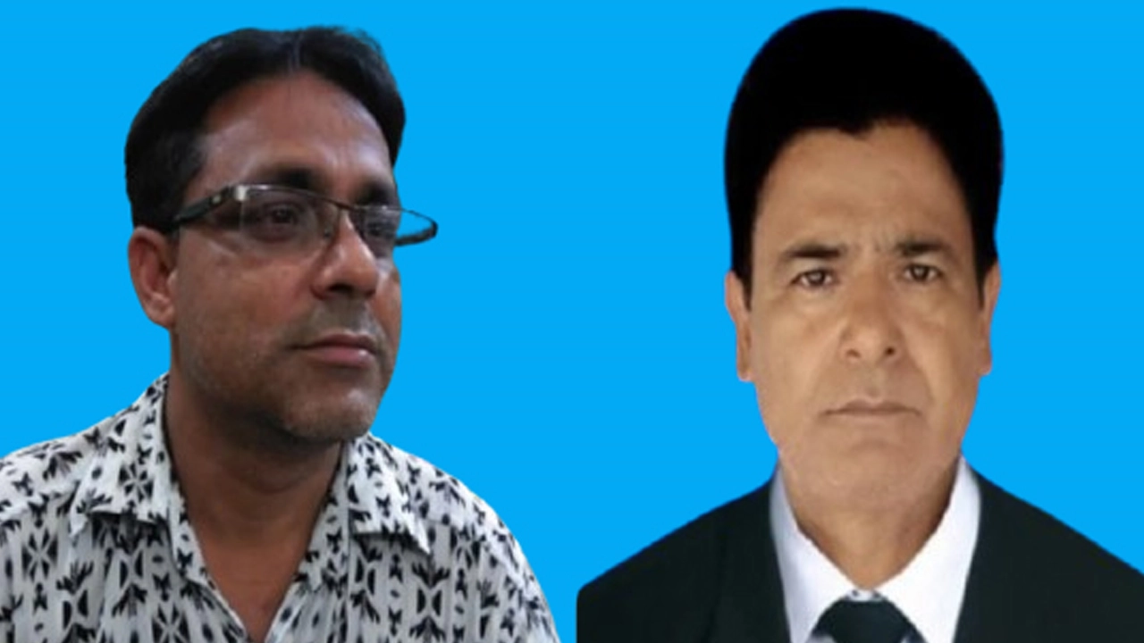 উপজেলা আওয়ামী লীগের প্রচার সম্পাদক আজিজুর রহমান রাজু ও মাগুরা ইউনিয়নের আওয়ামী লীগের সভাপতি গণেষ দেবনাথ। ছবি : কালবেলা