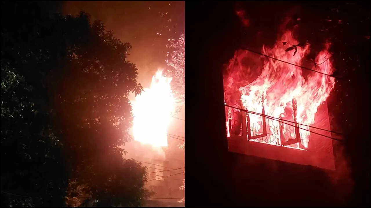 সুধা সদনে আগুন। ছবি : সংগৃহীত