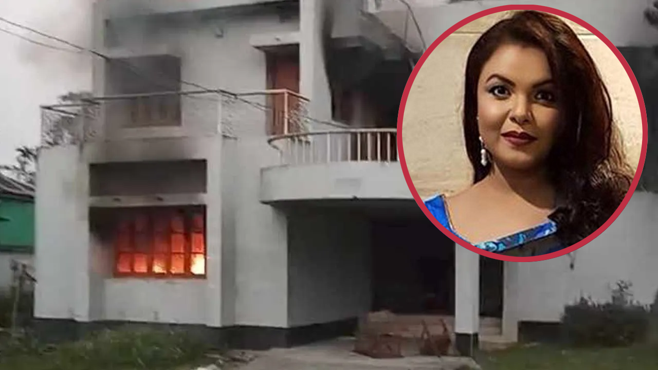 অভিনেত্রী শাওনের গ্রামের বাড়িতে আগুন। ছবি : সংগৃহীত 