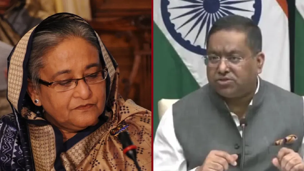 শেখ হাসিনা ও শ্রী রণধীর জয়সওয়াল। ছবি : সংগৃহীত