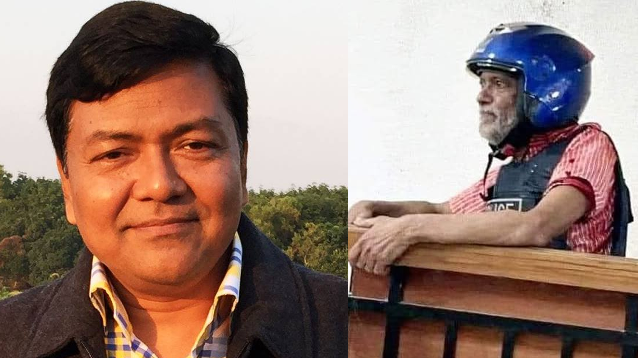 বিচারপতি শামসুদ্দিন চৌধুরী মানিক ও অবসরপ্রাপ্ত পুলিশ কর্মকর্তা আনসার উদ্দিন খান পাঠান। ছবি : সংগৃহীত