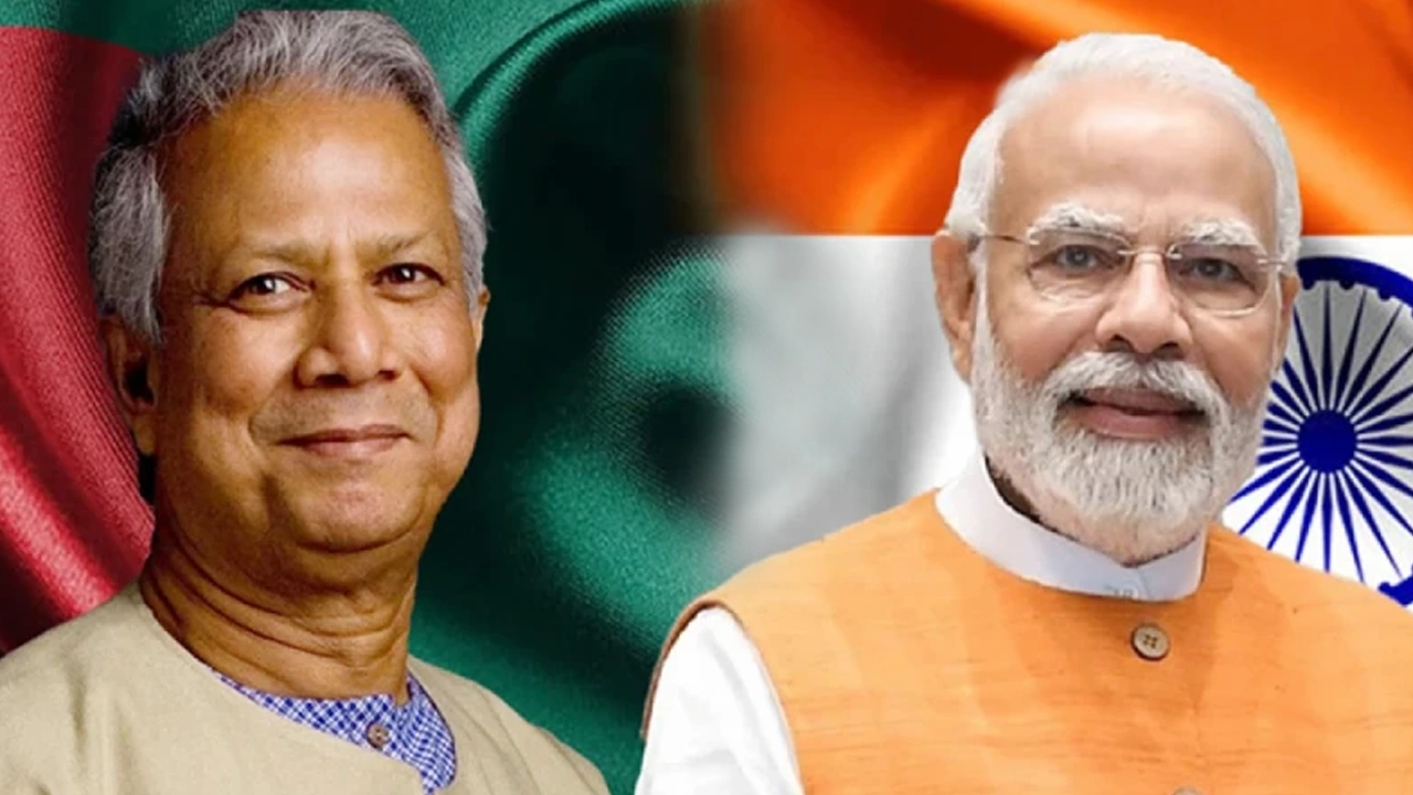 প্রধান উপদেষ্টা ড. মুহাম্মদ ইউনূস ও প্রধানমন্ত্রী নরেন্দ্র মোদি। ছবি : সংগৃহীত